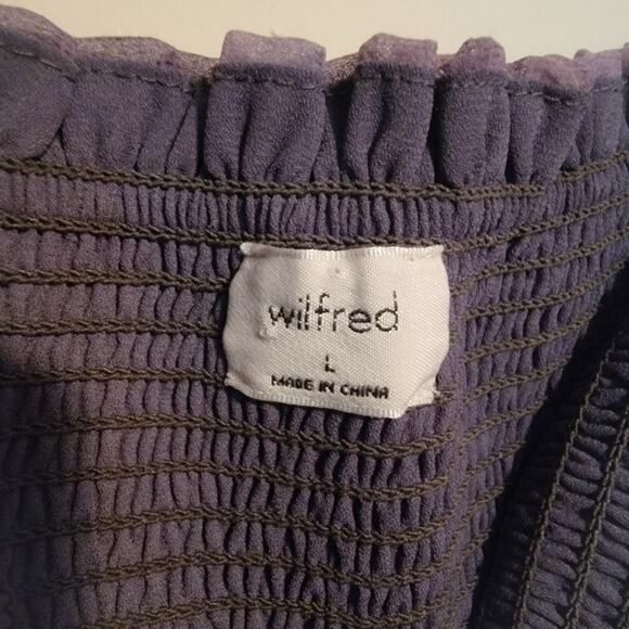 Aritzia Wilfred Tempest Slate Purple Smocked Mini Dress - Picture 4 of 4